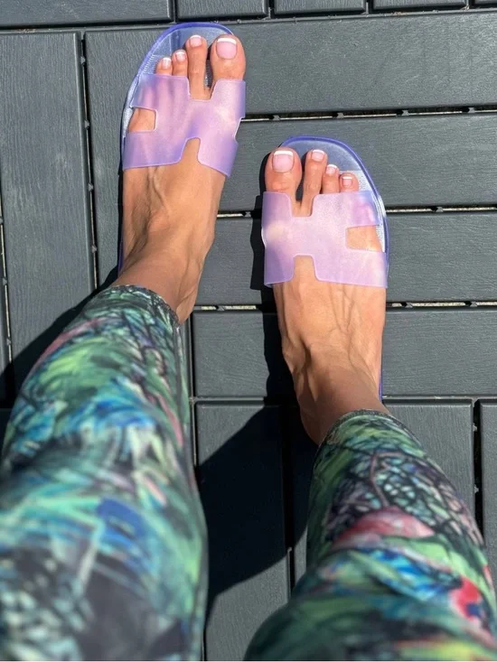 Colorful Transparent Slide Sandals - Multi Color Options - Picture 6 of 10